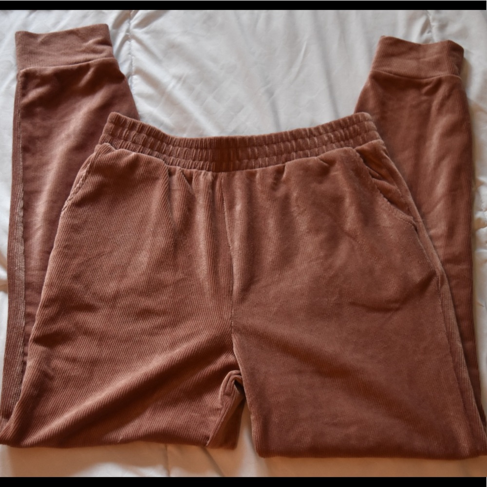 Dusty Pink Ribbed Super-Soft Joggers